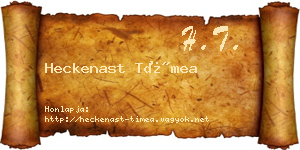 Heckenast Tímea névjegykártya